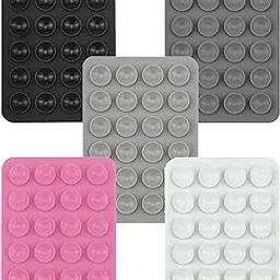 CERLINK (Pack of-5) Phone Case Adhesive Mount Cellphone Case Compatible Mobile Accessory Silicone Suction Phone Grip Holder- (Black,Pink,Lightgrey,Darkgrey,White)-image-79