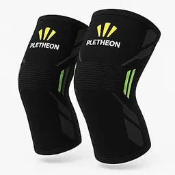 PLETHEON Knee Cap for Pain Relief Men & Women | Compression Knee Support for Gym, Sports & Running | Anti-Slip, Breathable & Sweat-Free Knee Brace for Joint Pain & Injury Recovery (BLACK-GREEN, XXL)-image-95
