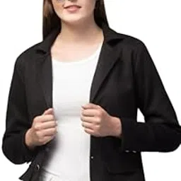 Women's Professional Blazer, Cotton-Lined Formal Jacket with Front Pockets, Long Sleeve Button Front Design, Hip Length Regular Fit-picture-24