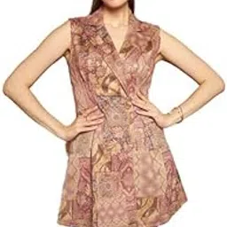 kassually Dress for Women Front Open Printed Blazer Dress-picture-13