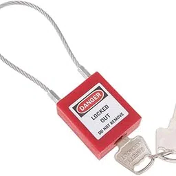 Losa Stainless Steel Cable Safety Padlock Lockout Isolation Lock, 7 Color Red-picture-12