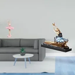 MERISHOPP Ballerina Figurine Resin Girl Sculpture Ballet Dancer Ornament Figure Statue Gift Novelty Souvenir Desk Desktop Ornament for Office Study Room Bookshelf Fireplace Restaurant Decorating-image-76