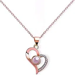 other Projection 100 Languages I Love You Charm Pendant Necklace for Women Choker Lover Gift, GOLD, Gold Plated, Glass image 1