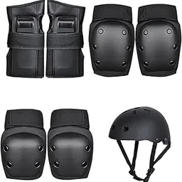 UJEAVETTE 7Pcs Protective Gear Kids Bike Helmet and Pads Set for Bicycle Roller Skates S-picture-27