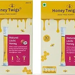 Honey Twigs Litchi Honey | 100% Natural&Pure Honey, 480gms (60 Single Sachets - 240g x 2 Packs) | Grade A Honey - Traceable Source | Zero Additives | Zero Added Sugar | for Overall Immunity-picture-19