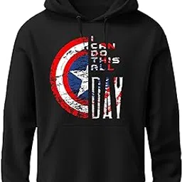 khakey Clothing's Hooded Mens Sweatshirt | Hoodie for Men | Solis and Trendy | Captain America Sheild Inspired Art Print-picture-47