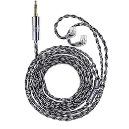Yongse New White Zebra Earphone Re-Cable Upgrade Cable 7N Single Crystal Copper Silver Plated Lightweight Carbon Fiber Outer + Rhodium Plated Copper Alloy MMCX 0.78 qdc 2pin Ear Mono Hifi Re-cable-image-10