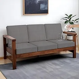 HOTKEI Light Grey Dry Fit Pack of 6 Wooden Seat Covers 220 GSM Stretchable, Water-Resistant Elastic Sofa Slipcovers for 1-Seater Recliners Cushion Protector Sofa Cover Set image 1