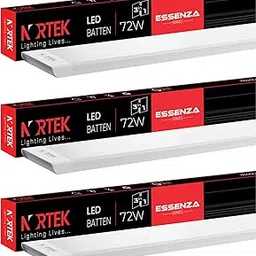 Nortek Essenza 72 Watt 4 Feet 3 in 1 Colour Led Tube Light Batten for Home - Colour Changing Switch (Natural, Warm & Cool White Light), Fit for Wall, Ceiling or Hanging Clamps in any Room, Pack of 3-picture-11