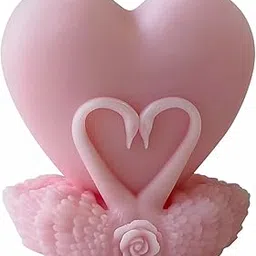 FirstTry Candle Mold I 3D Fondant Heart with Swan Shape Silicone Scented Mould I for DIY Handmade Ornament Chocolate Cake Décor Aromatherapy Soap Resin Art Craft Making Home Party Décor-picture-21