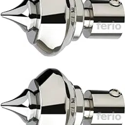 Ferio Stainless Steel Curtain Finials Without Curtain Holder and Brackets for 1 Inch Rod Silver (Pack of - 2 Pics)-image-37