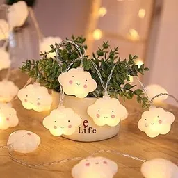 Party Propz White Cloud Light for Room Decor - 14 Feet, 10 Led, Lights for Kids Room | Cute Lights for Room | Kids Room Decoration Items | Lights for Girls Room Decor, Cloud Decoration-image-14