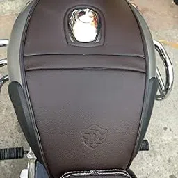 SaharaSeatsCompatible with Classic 350/500 and Bullet (Standard and Electra) Tank Cover (Gunmetal & Signals Coffee Brown)-picture-31