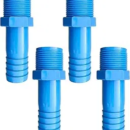 ESEKSAFAR 4pcs PVC Hose Nipple (Blue) 15mm / (1/2 inch) Male Threaded and Barb pipe fitting 1/2 inch-picture-52