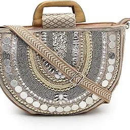 anekaant Boho Ethnic Embellished Cotton Jacquard Handheld Bag-picture-46