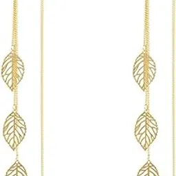 yellow chimes Earrings For Women Gold Tone Chain With Leaf Hanging Dangle Earrings For Women and Girls-picture-52