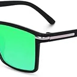 Retro Square Green Mirror Sunglasses for Men and Women | Stylish Full-Rim Cover Eyewear for Cycling Driving, Sports | Lightweight Flexible Optical Frame for All-Day Comfort & Selfies-image-41