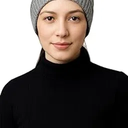 weavers villa Unisex Acro Wool Beanie | Winter-Proof Knit Cap with Soft Fur Lining – Free Size (Grey)-picture-33