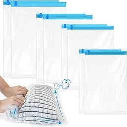 Compression Bags for Travel, 8 Pack Space Saver Bags No Pump Need Vacumm Storage Bags Roll Up Travel Accessories Packing Bags Organizers for Clothes, Travel Essentials-picture-34