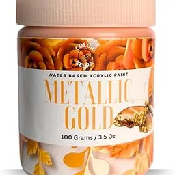 Color Zebra Acrylic Gold Metallic Paint - 100g (Pack of 1) | Metallic Paint for Wall Trim, Furniture, Crafts | Non Toxic Acrylic Metallic Paint for Professional Artists, Hobby Painters & Kids-picture-11