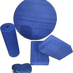 Yoga Store Wala Blocks with Belt & Seat/Foam Roller Set of 5 (Blue)-picture-17