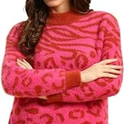 cantabil Sweater for Women l Winter Wear Knitted Fabric Round Neck Regular Fit Printed Pattern (P_LSWT00181)-picture-30