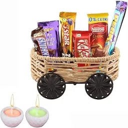 SFU E Com Crunchy And Caramel With Delicious Chocolate Hamper| Diwali Chocolate Gift | Premium Diwali Concreate Diya with Chocolate Hamper | Chocolate Gift Hamper | 1348-picture-15
