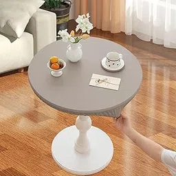 VELURA Table Cloth Stretchable Oil Anti Table Cover for Picnic Patio Wedding Gray Diameter 60 cm|1 Table Cloth|Tablecloths| Kitchen, Dining & Bar |Home & Garden-picture-28