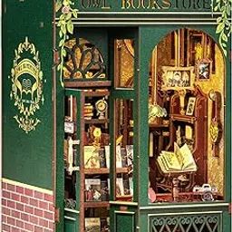 Cutefun Book Nook 3D Wooden Puzzles for Adults, 139 Pieces, DIY Miniature House Kit, Bookshelf Decoration, Nook Puzzle, Tiny House Gifts for Women, Teens and Book Lovers (OWL Bookstore)-image-75