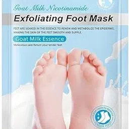 Goat Milk Nicotinamide Exfoliating Foot Mask, Korean Skincare with Glycolic Acid, 3D Stereoscopic Design, Moisturizing and Deep Exfoliation for Smooth Feet, 1 Pair-picture-51