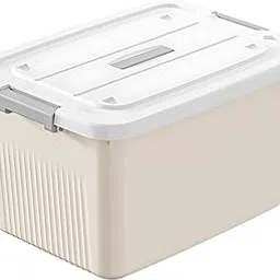 GRACIOUS MART Heavy-Duty Storage Bin with Airtight Locking Lid – Durable, Scratch-Resistant Plastic Container With Wheels for Storage, Clothes, Tools, Toys (PACK OF 1, LARGE - 14.5 X 10.5 X 8.2 INCH)-image-2