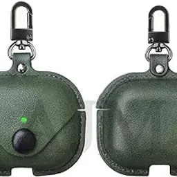 AJM 360 Protection Shockproof Design Leather Case Compatible with Samsung Galaxy Buds 3 Pro (Dark Green)-picture-23