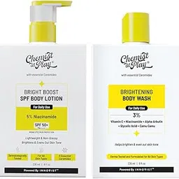 Chemist at Play Brightening Body Lotion (236ml) + Brightening Body Wash (236ml) | With Ceramides, Vitamin C, Pentavitin, Niacinamide & Hyaluronic Acid | Brightens & Moisturizes Skin-picture-17