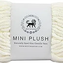 NESTNHAVEN, Wool, MINI Plush Chenille Yarn Supersoft Hand Knitting Wool Ball, (1 Ball/100 Gram Each) Ball Suitable for Craft, Babywear, Baby Blankets, 4 Medium, Shade no - NNHMP002 (Light Cream)-picture-16