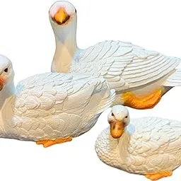 AG Large Duck Pack of 3, Cute Duck for Home Decor, Garden Decor, Garden Statue for Outdoor Duck Sculptures Garden Duck Statues for Pond Landscaping Backyard (White)-image-49