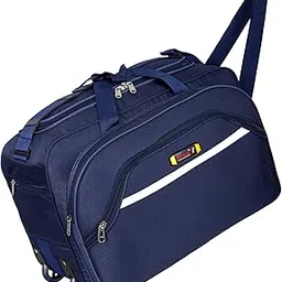 torrento Unisex Fabric Travelling 2 Wheel Cabin Size Duffel Bag with Zippers and Runner (Blue, 22 Inch) image 1