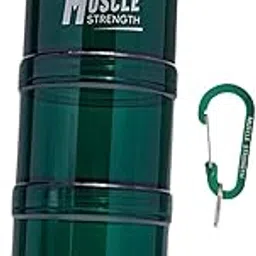 Protein Powder Travel Container with Top Cap for Home Exercise Office Dark Green-picture-10