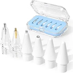JOOSKO Upgraded Replacement Tips for Apple Pencil Pro/USB-C/2nd Gen/1st Gen Tips(with Storage case,wear-Resistant Mix Metal Tips for iPad Pencil Accessories(6 Pack，Blue)-image-95