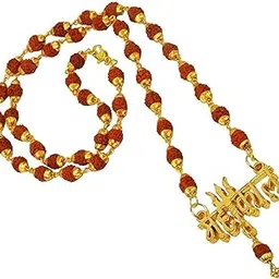 raviour lifestyle Men Style Mahakal Trishul Pendant Brass Locket With Rudraksha Cap Mala-picture-14