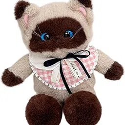 saz dekor Cute Cat Stuffed Backpack Lifelike Travel Daypack for Pet Lovers Adults Kids Beige Brown-picture-33