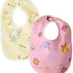 Kidbea 100% Organic Cotton Feeding Infants and Toddlers Baby Apron Ultra-Soft Infant Apron Unisex Reusable Bibs Pack of 2, Blue & Grey Strips Printed-picture-11