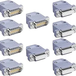DB15 Male and Female RS232 Connector Kit | 15 Pin D-SUB Solder Type Serial Ports with Gold-Plated Contacts | Includes Plastic Hoods, Strain Relief, and Screws | DIY PCB Coupler Set-picture-11