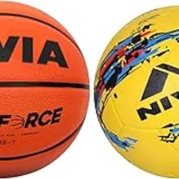 Nivia Slamforce Basketball/Rubberized Moulded/8 Panel/Suitable for Hard Surface/Training Basketball/for Men/Women/Size - 7 (Orange) Storm Football Size - 5 (Yellow)-picture-63