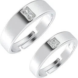 clara Pure 925 Sterling Silver Franco Adjustable Couple Band, Promise Rings for Lovers | Gift for Men and Women-picture-22