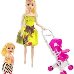 Doll Set for Girls, Folding Doll & Baby Doll with Stroller, Cute & Attractive Doll Face-picture-27
