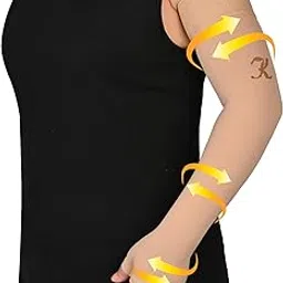 KEKING Lymphedema Compression Arm Sleeve with Gauntlet for Women Men, 20-30 mmHg Medical Graduated Compression Arm Brace-picture-32
