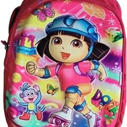Dora Buji Image Kids School Backpack, Pink Roller Skate Design, for Pre-KG to UKG Students, Bag suitable for Your Little Princes, For Play Group Junior KG, Senior KG-image-69