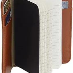mypaperclip Classic Edition Card Holder Mini Notebook Wallet, 9 Pockets Wallet, Pocket Size Made Of Italian Vegan Leather, Pocket Size, Ruled, 285 Gsm, 96 Pages, Tan, Pack Of 1 - Unisex Adult-picture-18