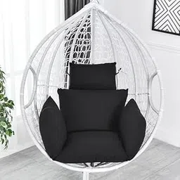 KYNE Cushion for Hanging Basket Swing Chair for Outdoor Egg Swing Chair Garden Swing, Seat Padded Pillow Polyester Designer Cushion (Black Sofa)-picture-12