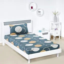 Amazon Brand - Solimo Pearly Dreams Single Bedsheet with 1 Pillow Cover, 95 GSM, 144 Tc, Polyester-picture-24